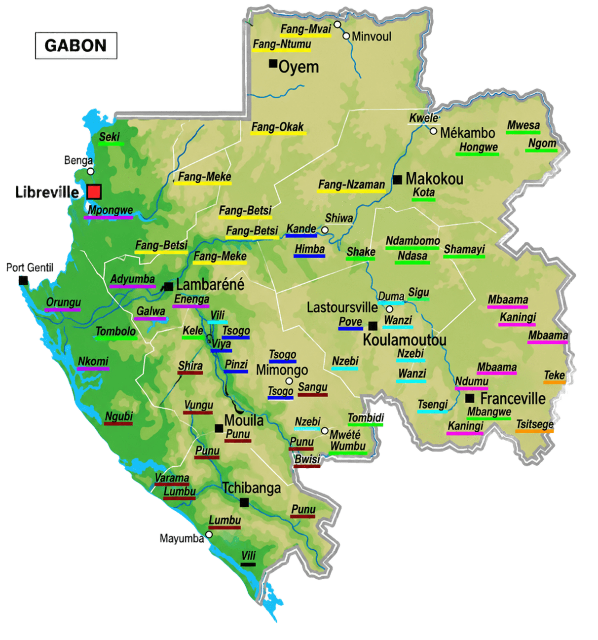 Carte du Gabon