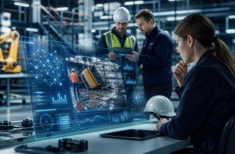 Responsable QHSE relisant un rapport d’accident avec l’aide d’un outil d’intelligence artificielle