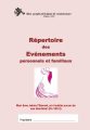 Répertoire des événements personnels et familiaux