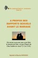 A propos des rapports sexuels avant le mariage