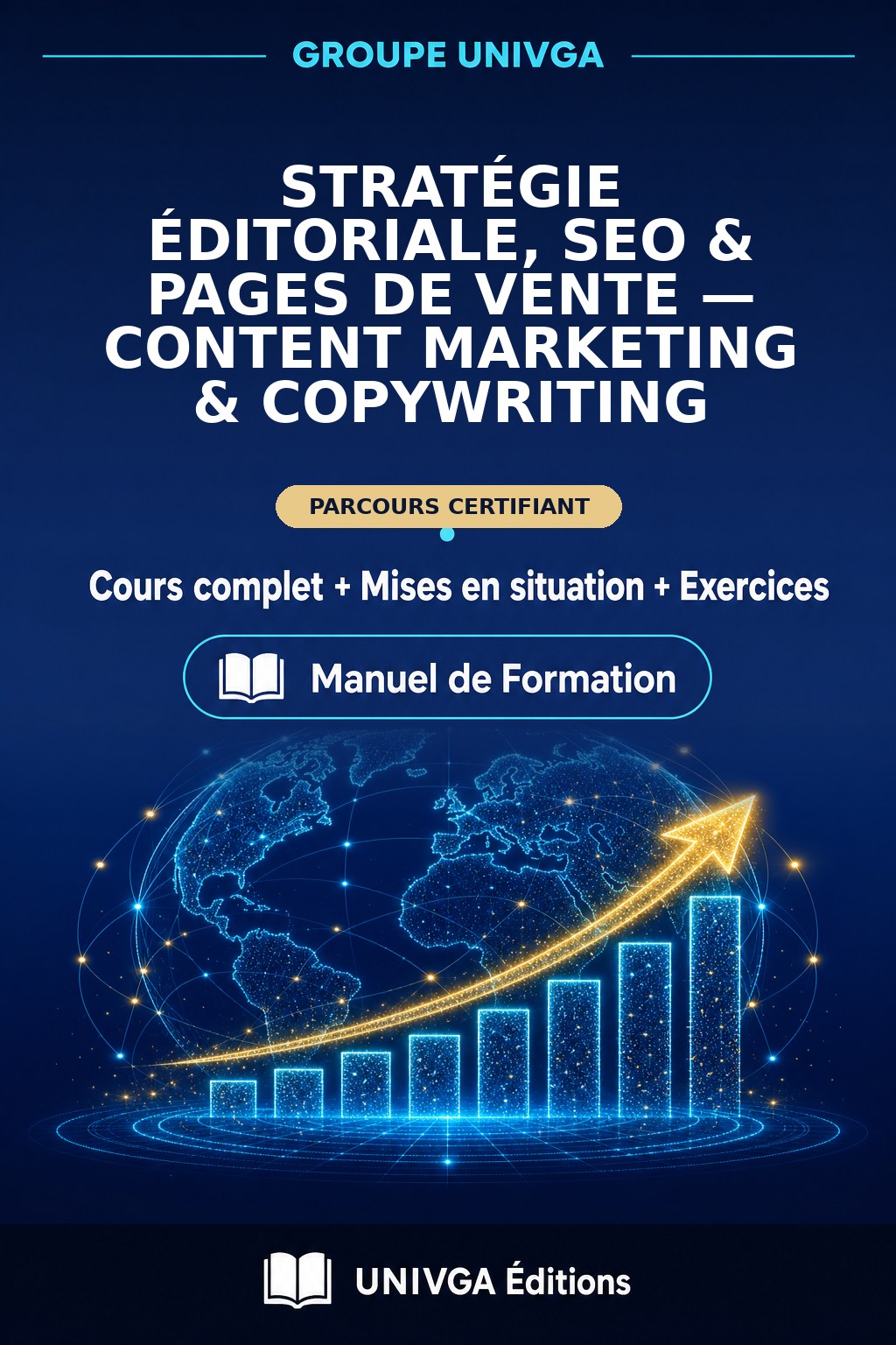 Couverture du manuel — Certificat Professionnel en Stratégie éditoriale, SEO & Pages de Vente — Content Marketing & Copywriting