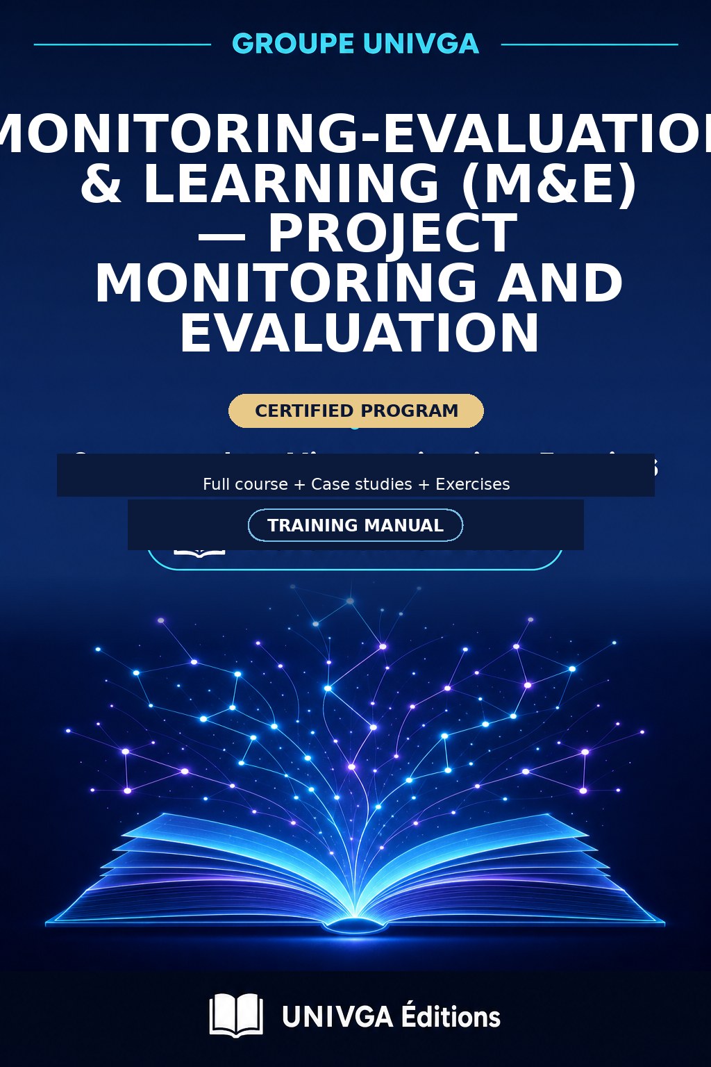 Cover of the training manual — Professional Certificate in Monitoring-Evaluation & Learning (M&E) — Project Monitoring and Evaluation