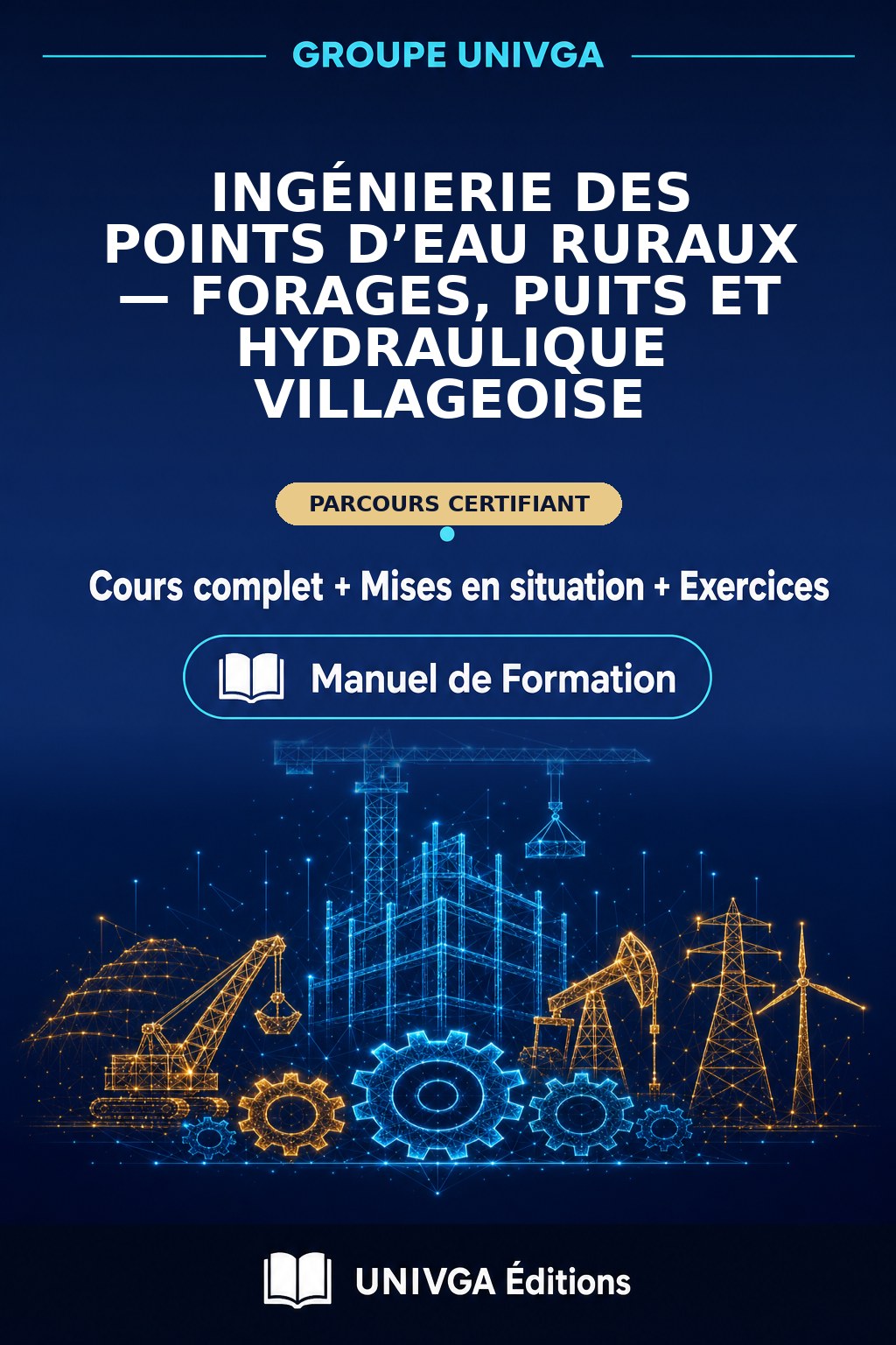 Couverture du manuel — Certificat Professionnel en Ingénierie des Points d’Eau Ruraux — Forages, Puits et Hydraulique Villageoise