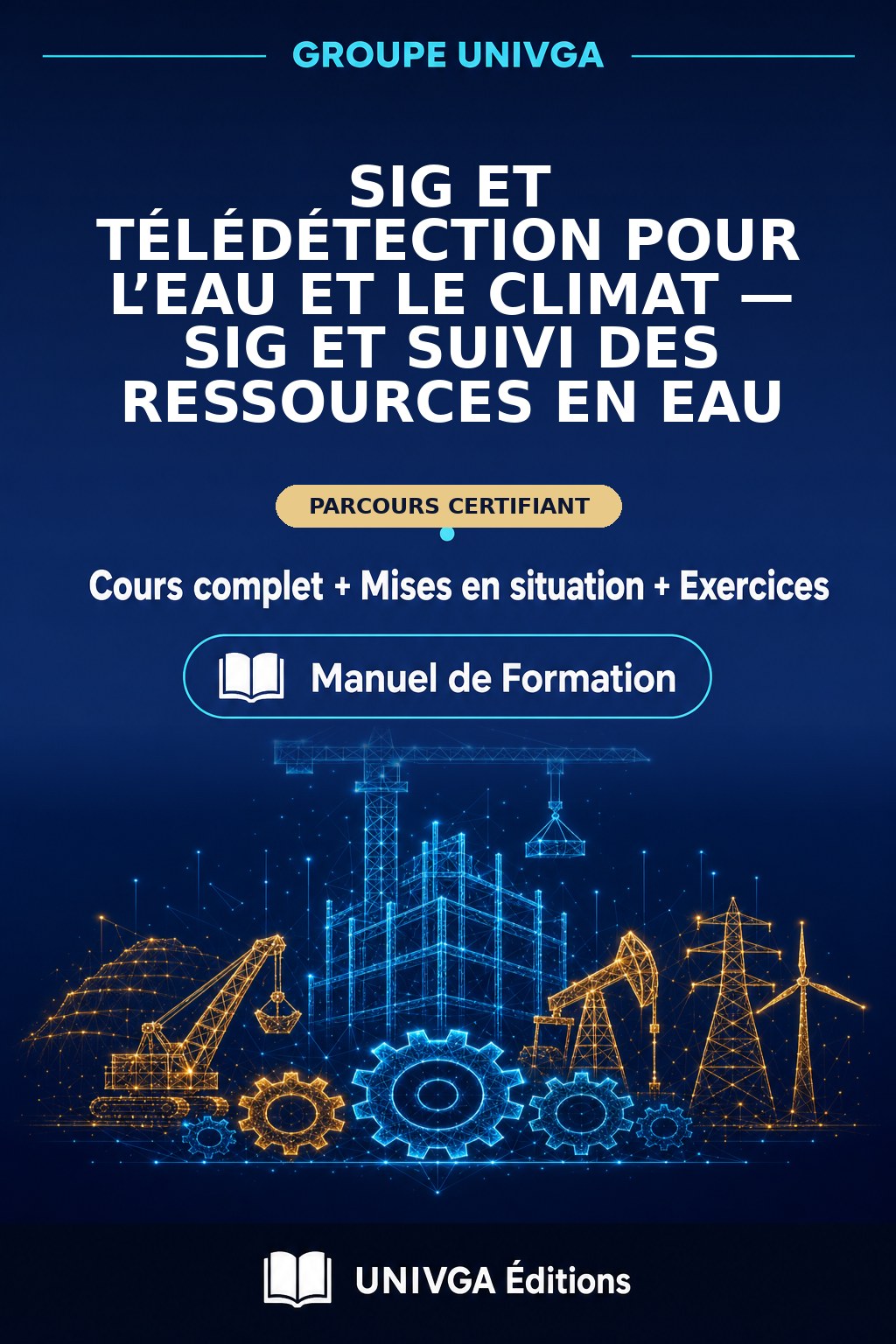 Couverture du manuel — Certificat Professionnel en SIG et Télédétection pour l’Eau et le Climat — SIG et Suivi des Ressources en Eau
