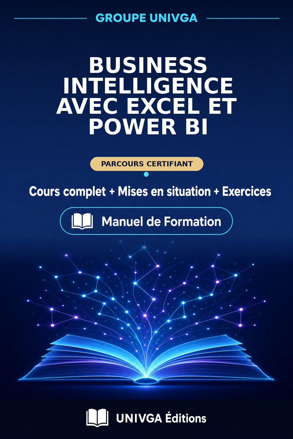 Couverture du manuel de formation — Certificat professionnel en Business Intelligence avec Excel et Power BI